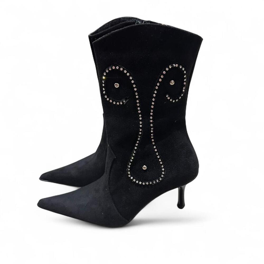 Black suede ankle boots
